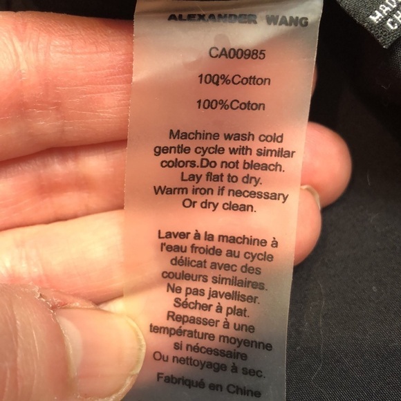 Alexander Wang black studded wingd collar shirt in size 0 - Picture 8 of 10